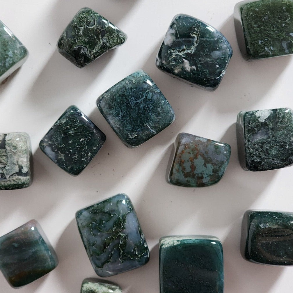 Moss Agate Cube