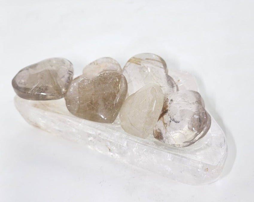 Rutilated Quartz Hearts