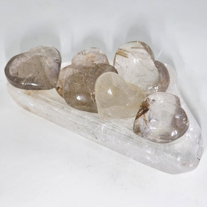 Rutilated Quartz Hearts